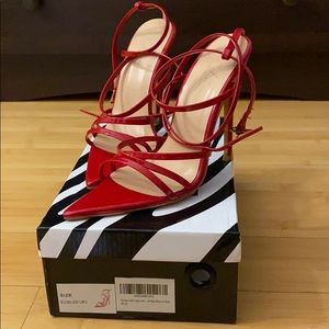 Red strap heels size 6